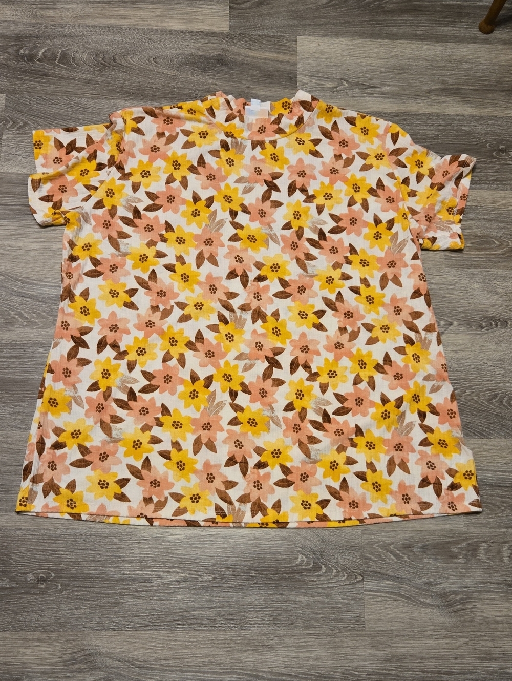 2X Lularoe Floral Ribbed Ruth Mockneck Top